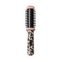 CALISTA GoGo Mini Heated Round Brush — Curl, Smooth & De-Frizz | Ionic Ceramic Travel Hair Styler | Heats to 365°F in 3-5 Min | Dual Voltage | Cheetah
