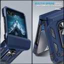 Janmitta Case for Moto Razr 2024/2025/2026,Razr+ Plus 2024/2025/2026 with Lanyard+Hinge Protection+Finger Ring Holder Kickstand,Dual-Layer Full Body Protective Shockproof Phone Cover,Blue