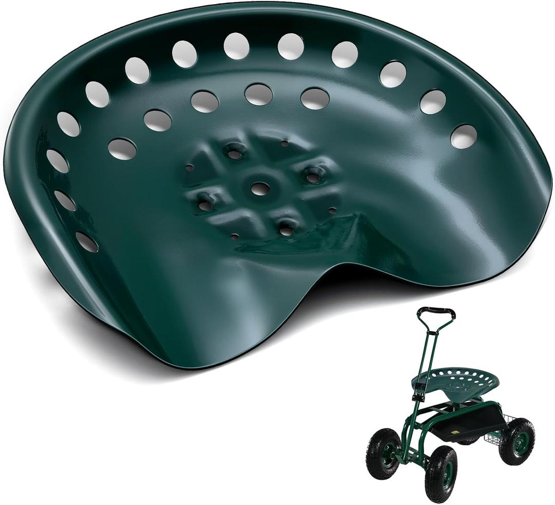 MorningRo 1 Pcs Metal Tractor Seat Vintage Tractor Seat for Lawnmower, Forklift, Farm, Home or Bar Stool (Green)