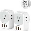 UK Adapters for Travel, TESSAN US to UK Ireland Plug Adapter 20W, Foldable Power Adaptor with 4 Outlets 3 USB(PD 20W 1 USB C) Charger, Type G for USA to Scotland London England Hongkong Dubai Irish