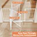 29"-58" Extra Wide Baby Gate, No Drilling Auto Close Dog Gate, White