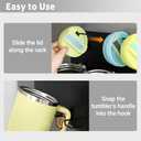 Magnetic Stanley Cup Holder for Refrigerator - Waycco Upgraded 2-in-1 Tumbler Organizer with Lid Hanging Bar & Slide-in Hooks, Fits Stanley Adventure Mug, Yeti Rambler & Most Handle Mugs (Black)