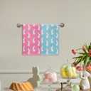 Preboun 2 Pcs Easter Hand Towels Easter Bunny Bathroom Towels Cotton Soft Absorbent Bathroom Kitchen Decoration for Drying, Cleaning, Cooking, 13.7 x 29.5inch