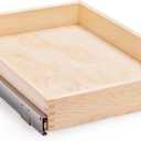 Mulush 20W x 21D x 3H Soft Close Slide Out Wood Drawer Organizer for Kitchen, (Cabinet Width>20.5 inches for Bottom Assembly, Width= 20 inches for Side Assembly)