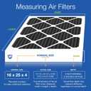 Nordic Pure 16x25x4 (Actual Size: 15 1/2 x 24 1/2 x 3 5/8) Pure Carbon Pleated Odor Reduction Merv 8 Furnace Filters 2 Pack