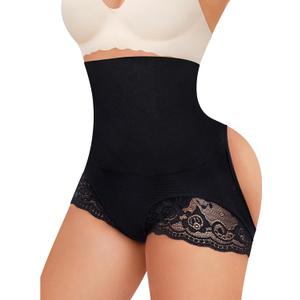 Gotoly Hourglass Figure Butt Lifter Shaper Panties Tummy Control High Waisted BoyShort (X-Large-XX-Large, Black)