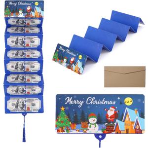 Christmas Cash Gift Envelopes, 2026 New DIY Creative Christmas Card Money Holders for Cash Surprise Envelope with 10 Slots for, Party Gifts for Men Women Girls Boys-1PCS
