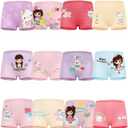 JackLoveBriefs Girls Cotton Underwear with 12 Packs Toddler Boyshort Panties (M)