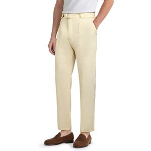 GINGTTO Linen Dress Pants Men Straight Fit Lightweight Summer Beach Casual Pants Men (32W x 30L, Dark Khaki)