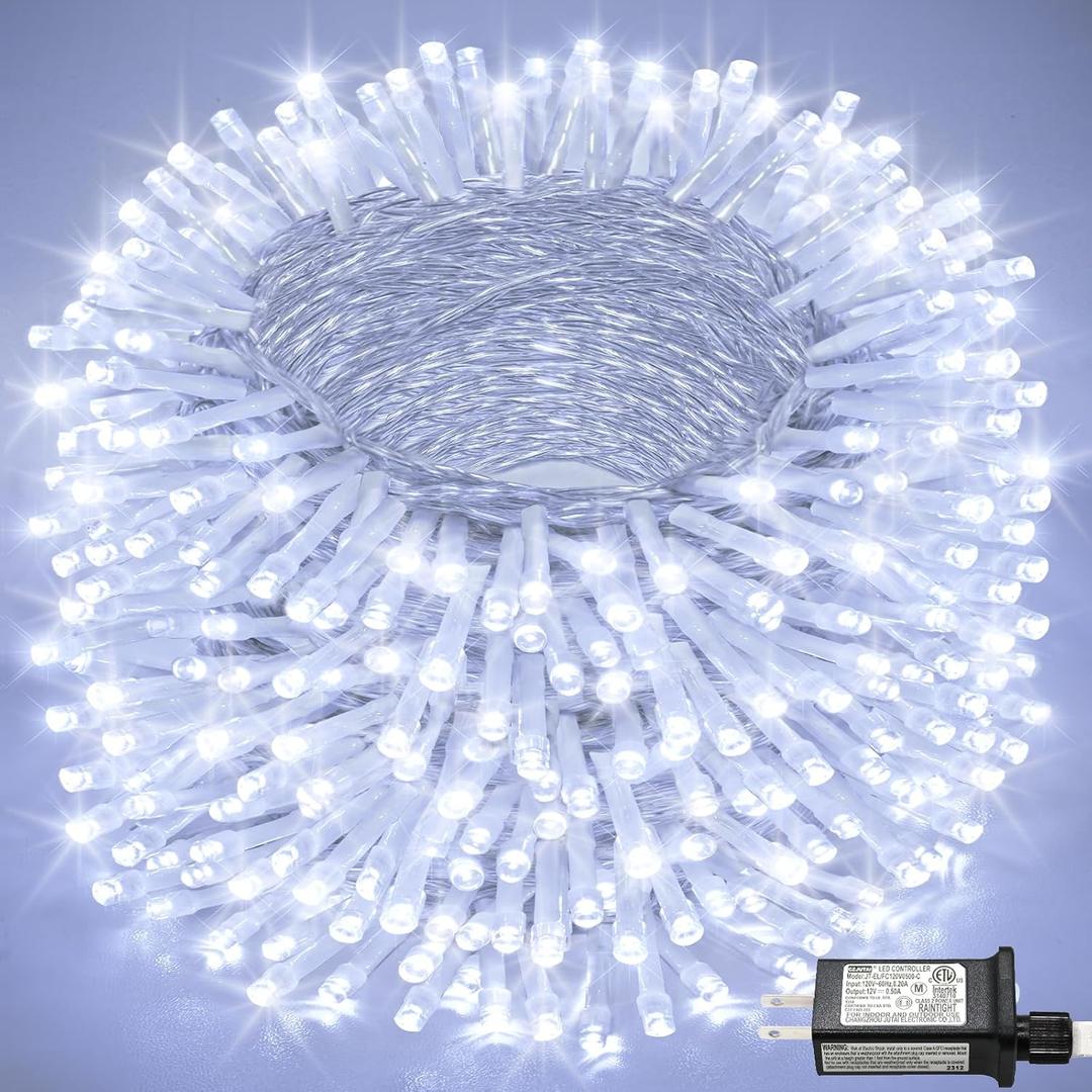 165FT 500 LED Christmas Lights, Plug in Christmas String Lights Indoor with Waterproof, 8 Modes Twinkle Fairy Lights for Bedroom Wedding Tree Holiday Decorations, White