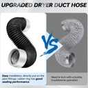 MOPHA Dryer Vent Hose 4 Inch, Heavy Duty 6-Layer Flexible Aluminum Dryer Duct with Rubber Seal Connectors, Heat Resistant Insulated Dryer Exhaust Hose for Tight Spaces, Easy-Install Dryer Vent Kit