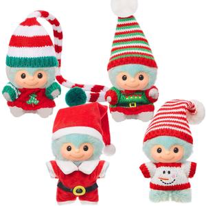 4 Set Christmas Doll Clothes for 17cm Doll Accessories Clothes Outfit Set with Knitted Hat for Play and Display Accessories for Collectors