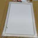 DOLLAR BOSS Magnetic Whiteboard, 18"x12" Dry Erase Board for Wall with White Distressed Frame, Hand-Finished Vintage Decorative White Board for Office, Home & Classroom with Markers, Magnets, Eraser