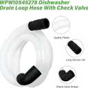 WPW10545278 Dishwasher Drain Loop Hose With Check Valve Compatible With Whirlpool, Replacement W10137608 W10193583 W10195750 W10418848 W10418849 W10481093 W10545278 W10688890 WPW10545278VP 3527803