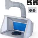 CO-Z Airbrush Spray Booth with Dual Fans, Portable Paint Spray Booth for Airbrushing with Stepless Speed Switch, 3 LED Lights and Exhaust Hose, Airbrush Booth Kit for Painting Model Craft DIY