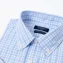 Year In Year Out Wrinkle Free Dress Shirts for Men Regular Fit Short Sleeve Button Down Shirts Business Casual Shirts (Blue)