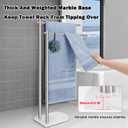 Livabber Standing Towel Rack, 304 Stainless Steel 2-Tier Towel Holder Stand with Marble Base, Modern Stylish Tall Shower Towel Bar for Bathroom Accessories, PoolBrushed Nickel
