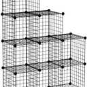 C&AHOME Wire Cube Storage - 9-Cube Organizer, Metal Grids, Modular Bookshelf, Closet Cabinet, Ideal for Home, Living Room, Office - 36.6'L x 12.4'W x 48.4'H Black
