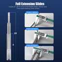 Thickened 200Lbs Heavy Duty Drawer Slides 1 Pair 32 Full Extension Ball Bearing Sliding Rails Kitchen Cabinet RV Runners Shelf Tool Box Tracks Glides (1/2" Thick, 32" L)
