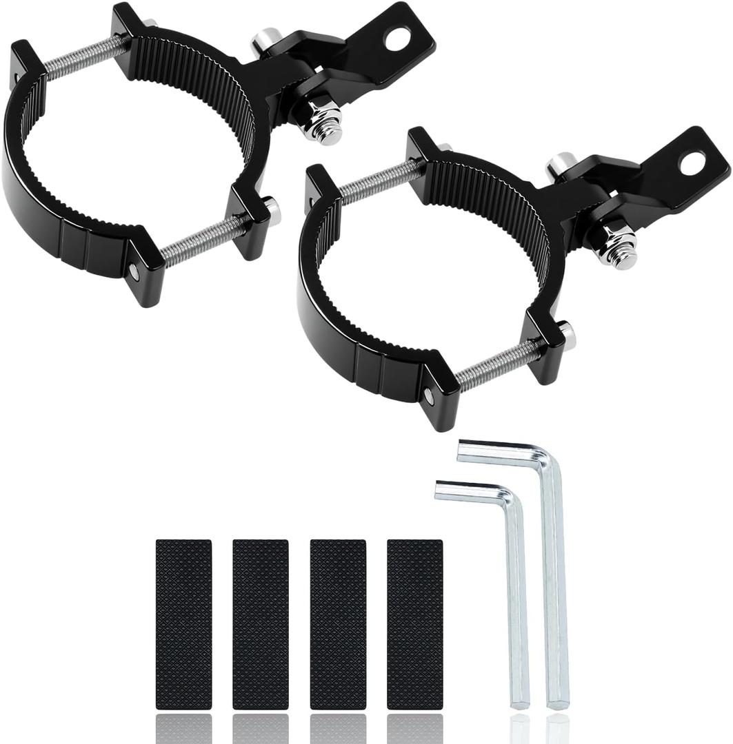 YTT 2PCS UTV Whip Light Mount,Aviation Aluminum Whip Flag Mounts, Off-Road LED Light Bar Mounting BracketRotating Adjustable Off-Road Light Bar Moun Fit 1.57"-2.56" Roll Cage