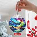 2 x Christmas Ornament, Christmas Decoration, Stained Glass Ornament, Heirloom Keepsakes, Holiday Ornaments, Holiday Presents, Unique Xmas Gifts, Gift Exchange Ornaments, Gift Idea - Aurora Borealis