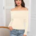 ZAFUL Women's Cropped Knit Sweater Boat Neck Long Sleeve Pullover Jumper Top (XL)