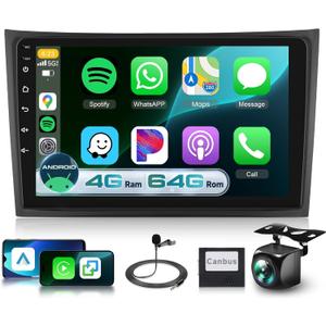 4G+64G Android Car Radio Stereo for Volvo XC90 20042013 with DSP/Wireless Carplay/Android Auto, Sellrich 10.1 inch Touch Screen Radio Bluetooth 5.0 FM/RDS Mirrorlink SWC Backup Camera