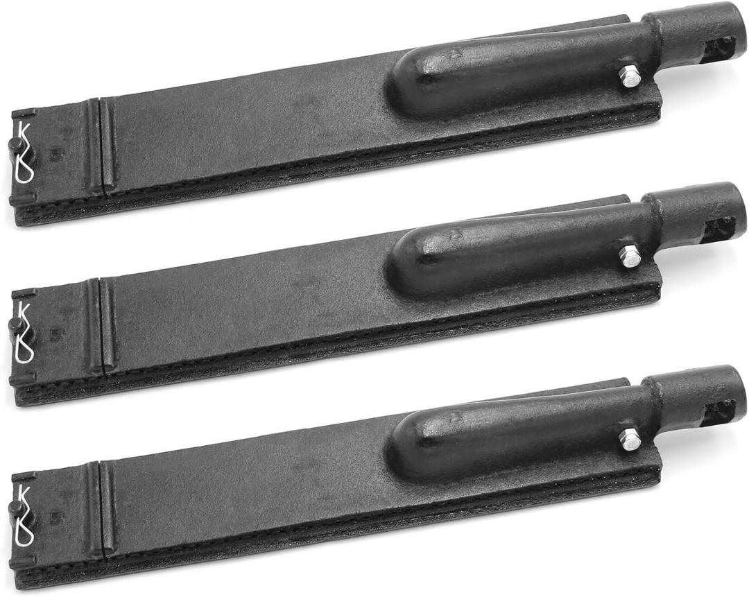 Hongso 15 3/4 Inches Cast Iron Burner Replacement for BBQ Barbeques Galore Turbo 3 Burners CG3TCN CG3TCBN CG3TDBRN CG3CKW 720-0057 720-0057-3B, Nexgrill 720-0057, Aussie, Glen Canyon, Coleman Models