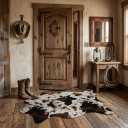 MustMat Cow Print Rug,Faux Cowhide Area Rug for Bedroom,Nursery,Living Room,Western Party Decorations 2'6''3'7''