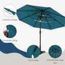 10ft 3 Tier Patio Umbrella, Outdoor Market Table Umbrella with UPF 50+ Vented Canopy, 8 Sturdy Ribs, Easy Push Button Tilt and Crank, Windproof for Deck, Pool, Backyard and Garden