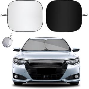 Kewucn 2 PCS Car Windshield Sun Shade, Foldable Sunshade for Car Front Window and Interior Sun Protection, Windshield Shade for Sun Heat and UV Rays, Car Accessories(31''28", Sliver)