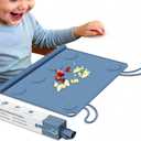 DZDOV Silicone Placemat for Baby Self-Eating: Dishwasher Safe & Non-Slip for Dining Table - Table Mat for Baby 8-18 Months (Blue)