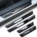 4Pcs Stainless Steel Car Door Sill Protectors Door Threshold Protector Front and Rear Door Car Pedal Kick Protection Door Sill Scuff Plate Car Trim Sport(Door Width 1.97" Black)