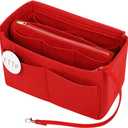 Purse Organizer Insert, Felt Tote Organizer Insert With Metal Zipper, Handbag Organizer For Speedy, Neverfull, Tote, Handbag, 7 Colors 5 Sizes