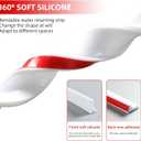 78 Inch Shower Threshold Water Dam, White Silicone Flexible Water Barrier, Self Adhesive Bathroom Kitchen Splash Guard for Sink, Shower, Bathtub