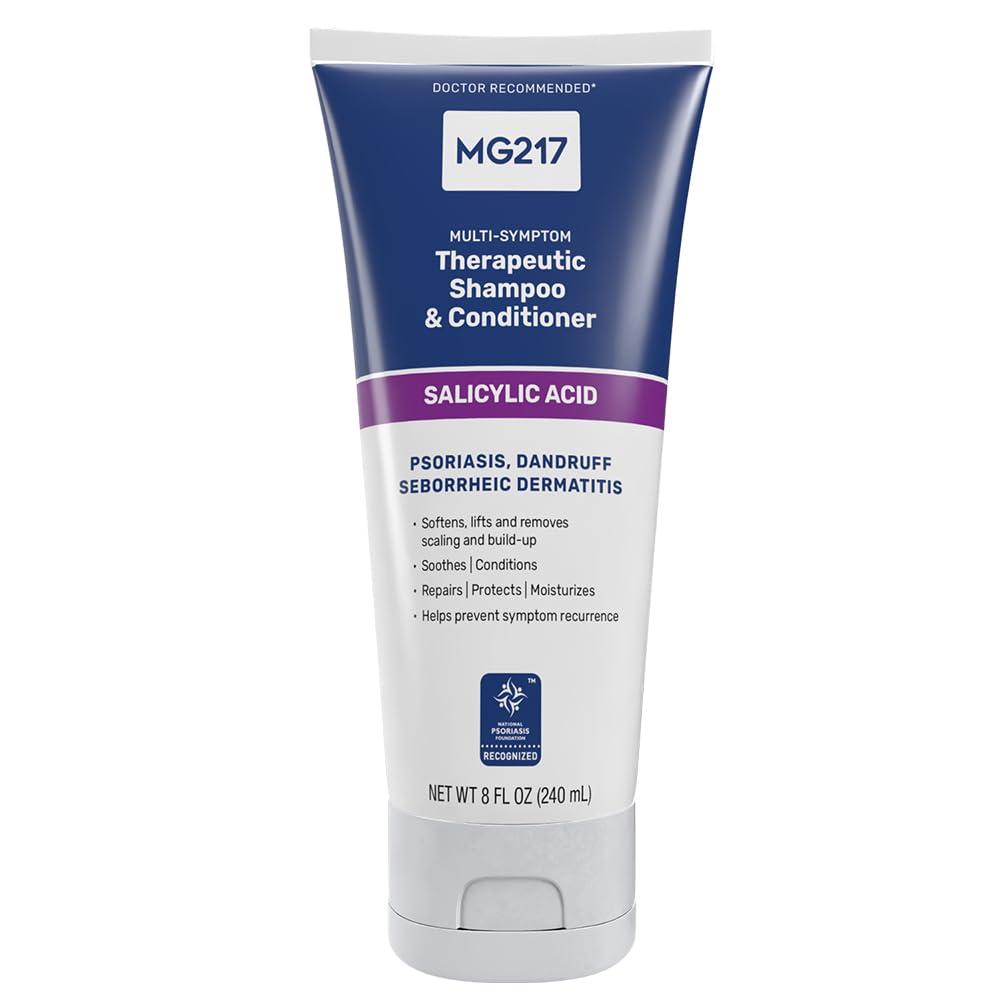 MG217 Psoriasis Shampoo and Conditioner with Salicylic Acid, Therapeutic Scalp Treatment, Softens, Lifts, Removes Scaling, Psoriasis Scalp Treatment, Salicylic Acid Shampoo and Conditioner, 8floz Tube