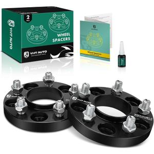 YHTAUTO 5x4.5 Hub Centric Wheel Spacers 20mm Fits 2015-2023 Ford Explorer, Mustang, Lincoln Aviator 5x114.3mm 5 Lug Tire Spacers w/ M14x1.5 Studs 70.5 mm Hub Bore 2 PCS Black