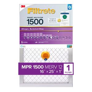 3M S-2001-4 Filtrete 16 in. W X 25 in. H X 1 in. D Fiberglass 12 MERV Smart Air Filter