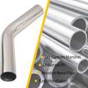 2.25 Inch 45 Degree DIY Custom Mandrel Exhaust Pipe Tube Pipe, T304 Stainless Steel, Universal Fit, 15.74 Inch End to End Length, 2.25'' OD Mandrel Bend Pipe 2PCS
