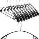 Nature Smile Non Slip PVC Coating Sweater Hangers,Dress Suit Coat Hangers,Wide Shoulder Bump Free Golf T Shirts Clothes Hangers (Black Color 10 Pack)