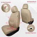 FREESOO Beige Car Seat Cover Full Set - Faux Nappa Leather Seat Covers for Cars, Ultra Breathable Waterproof Front Seats Cushion Protectors with Lumbar Support, Universal Fit for Sedans SUVs Pickups