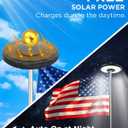 Solar Flag Pole Light for American Flag, 132 LED Solar Flagpole Light with 2600mAh Battery for 15-25 FT Flagpoles, Dusk to Dawn Auto On/Off, 3 Brightness Modes, IP65 Waterproof Outdoor Flag Light