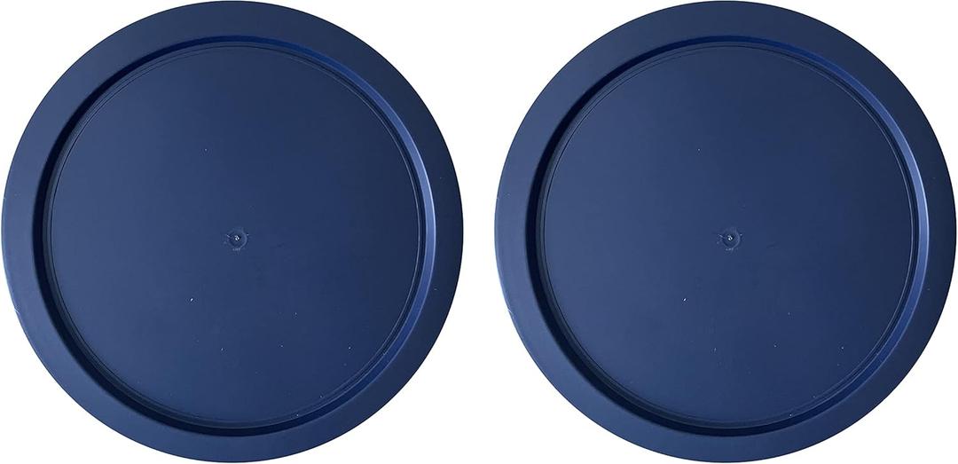 Replacement Lids for Pyrex 4-Cup Glass Food Storage Container Bowls, 6-Inch Plastic Round Lids Covers fits Pyrex 7201-PC, Airtight & Leakproof (2-Pack, Blue)