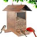 Large Bird Feeder, Extra Large 8 Lbs Capacity with 2-Side Feeding, Weatherproof Wasteproof Hanging Metal Bird Feeders for Outdoor, Easy to Clean & Refill