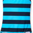 Kanu Surf Girls' Big Layla One Piece Swimsuit, Navy/Aqua, 12