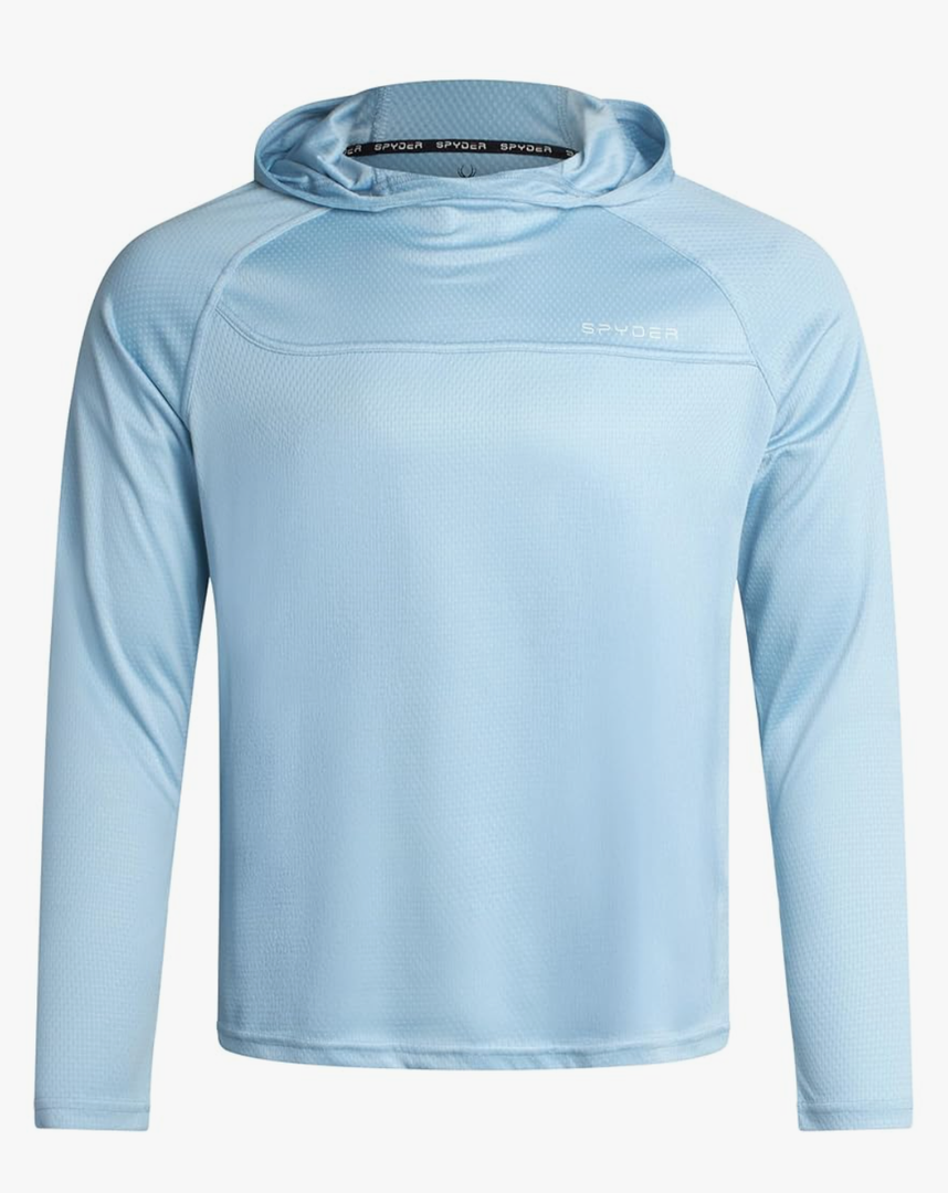Spyder Mens Rash Guard Long Sleeve Sun Hoodie Shirt - UPF 50+ UV Protection Quick Dry Moisture Wicking Fishing & Swim Shirt(S)