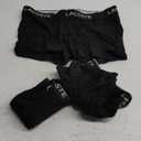 Lacoste Men's Cotton Stretch Tricolor Waistband Trunks, 3-Pack (Medium, Black With Black Waistbands)