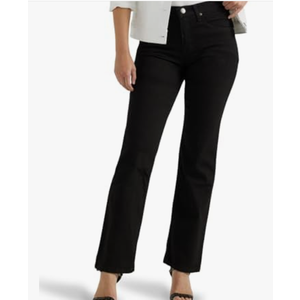 Riders by Lee Indigo Women's Classic Fit Straight Leg Jean, Black, 10 Petite