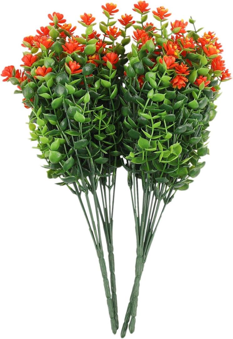Outdoor UV Resistant Plants Faux Plastic Greenery Shrubs Indoor Outdoor Hanging Planter Home Kitchen Office Wedding, Garden decor