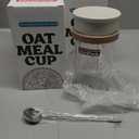 Overnight Oats Containers with Lids and Spoons (6 Pack)  17oz Glass Jars for Yogurt, Chia Pudding & Meal Prep  Leakproof Airtight Mason Jar Set  Portable Breakfast Food Storage with Cleaning Brush